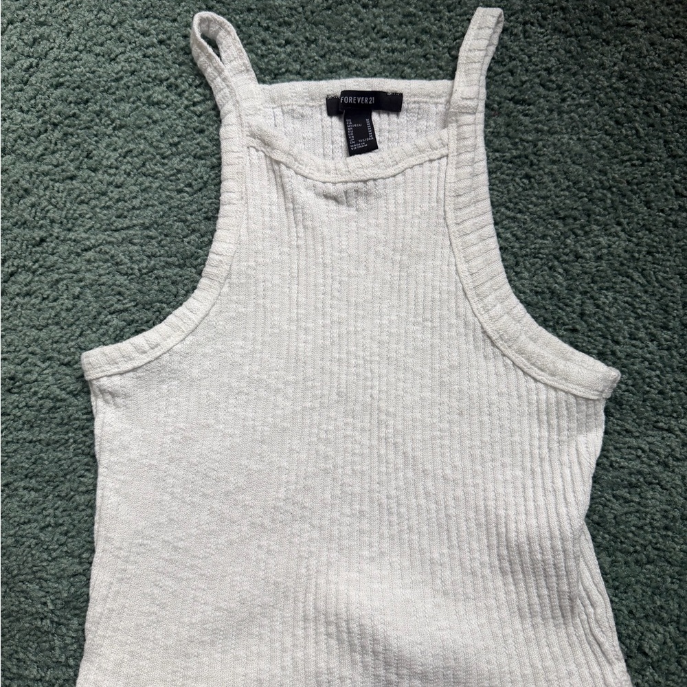 Forever 21 Light Gray Ribbed Tank Top